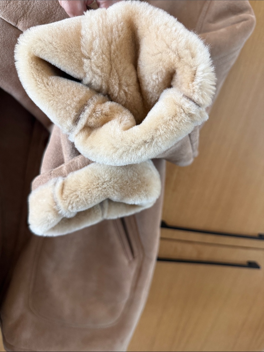 Vintage Sawyer of Napa Shearling Rancher Coat Suede Leather Sheepskin Jacket - Picture 13 of 13